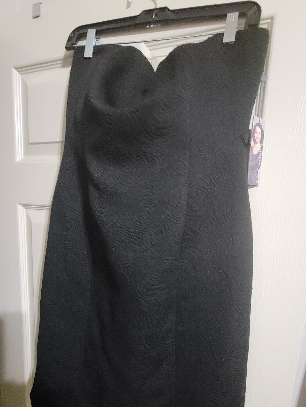 Strapless Black Textured Evening Dress